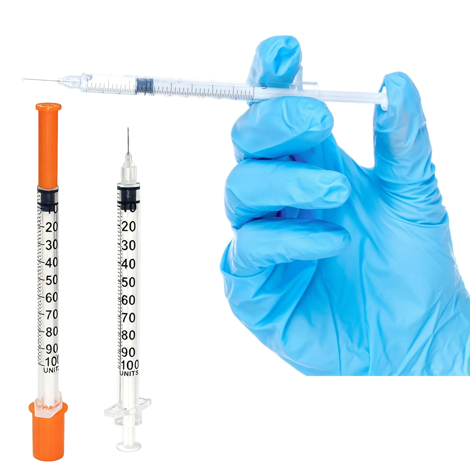 20/50/100 Stück 1ml Insulinspritze mit 8mm ultrafeiner Nadel, steril, einzeln verpackt, Präzision für niedrige Dosen für Katzen und Hunde – Detail 5