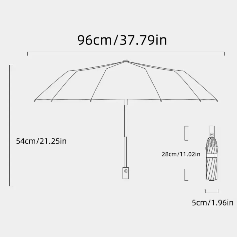 Fashion Large Travel Umbrella, Heavy Duty Windproof Waterproof Umbrella, Fully Automatic Open And Close Golf Umbrella, UPF50+ UV