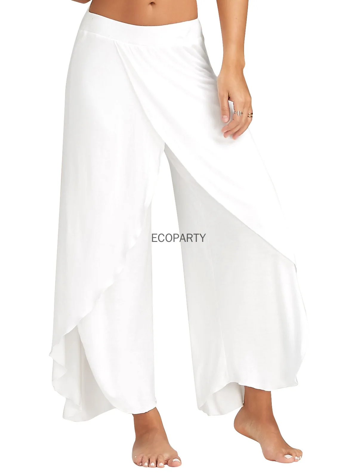 

XXXXXL Women's Chiffon Beach Split Flared Skirt Pants Summer Boho Wide Leg Loose Large Size Trousers Harajuku Pants Sweatpants