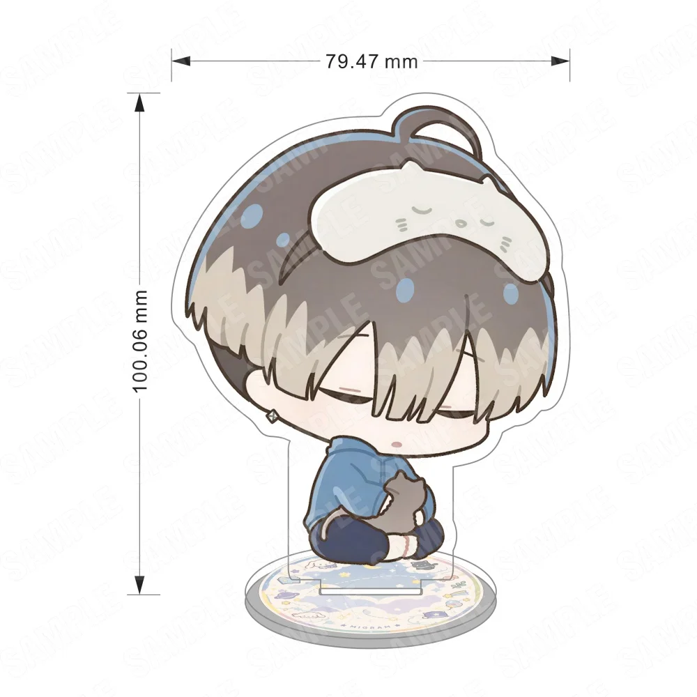 Anime MILGRAM  Acrylic 10CM Stand Keychain Es Haruka Yuno Mikoto Bunny Chibi Ver. Desktop Decor Collectible Gift for Fans