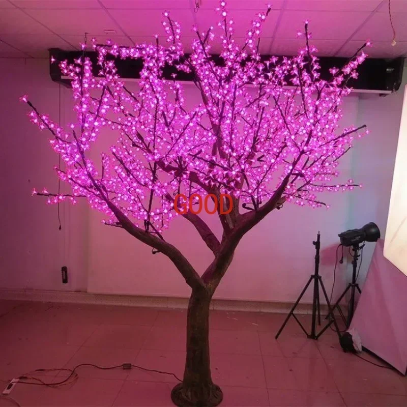 2m led simulation cherry blossom tree Christmas tree landscape courtyard light Outdoor waterproof restaurant Hotel decorative