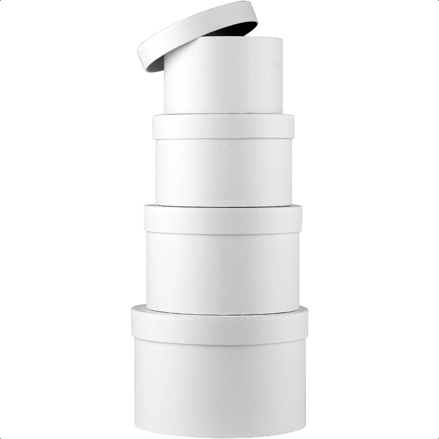 

Round Gift Boxes with Lids Flower Boxes for Arrangements White Round Boxes Set of 4 Nesting Gift Boxes with Lids for Flowers Ar