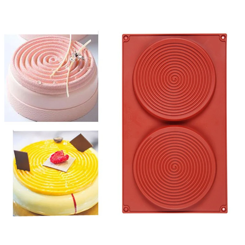 Large Silicone Cake Mold Discs Biscuit Mould 2 Holes Round Chocolate Mold