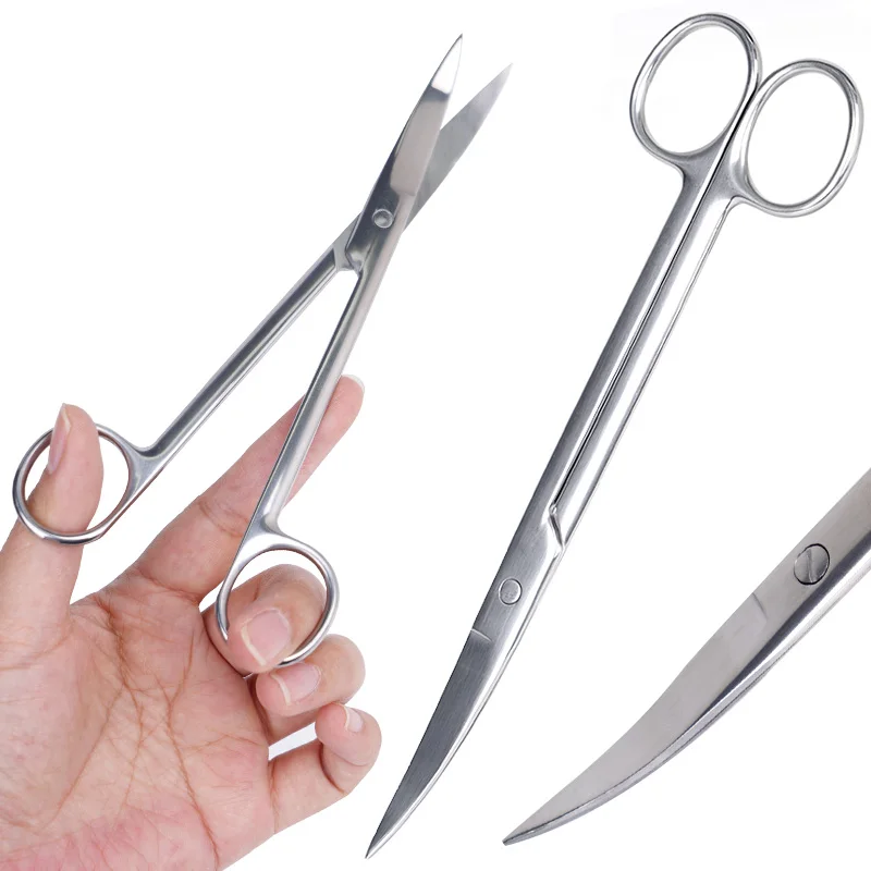 Animal Veterinary Vet Medical Stainless Steel Surgical Scissors Straight curved Tip Haircut Scissors 10cm/12.5cm/14cm/16cm/18cm