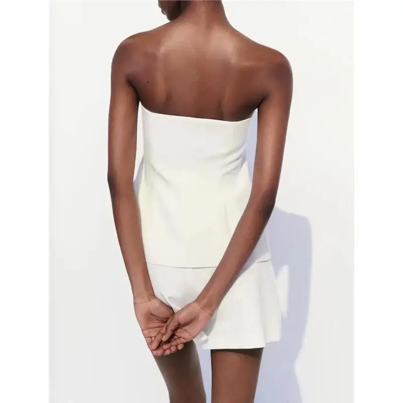 

Summer New Silk Satin Feel Splice Tight Top 888593 Slit Skirt Pants 2287595 Faionable Bodycon Outfit for Young Women