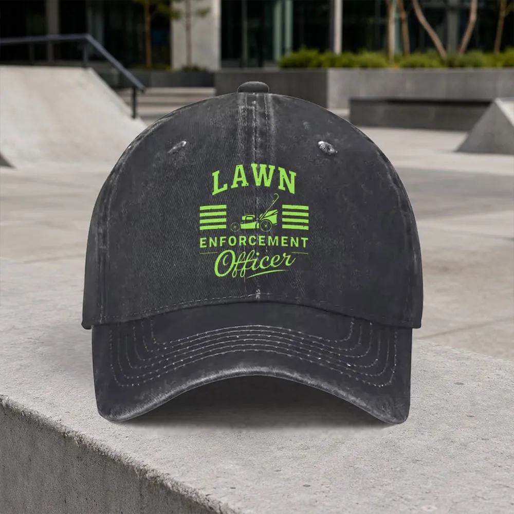 Lawn-Enforcement-Officer-Distressed-Baseball-Cap-Unisex-Cotton-Outdoor-Sports-Daily-Wear-Adjustable-Cap