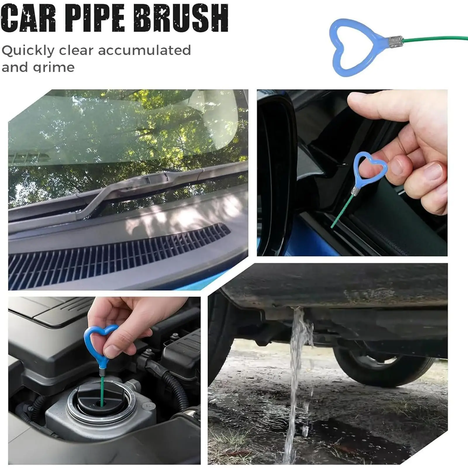 

Sunroof Drain Cleaner 118inch Car Accessories Pipe Cleaner Kit Heart Shaped Handle For Automotive Truck SUV Condensate Air