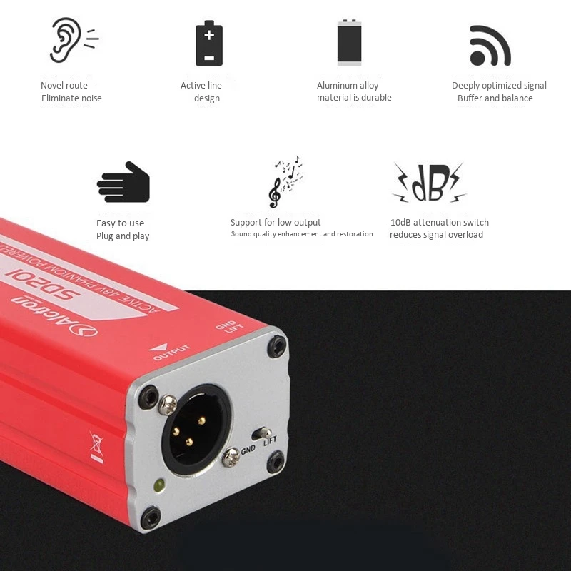 Alctron SD201 Active DI Box Impedance Transformation DIBOX Professional Stage Effects Direct Connect Box