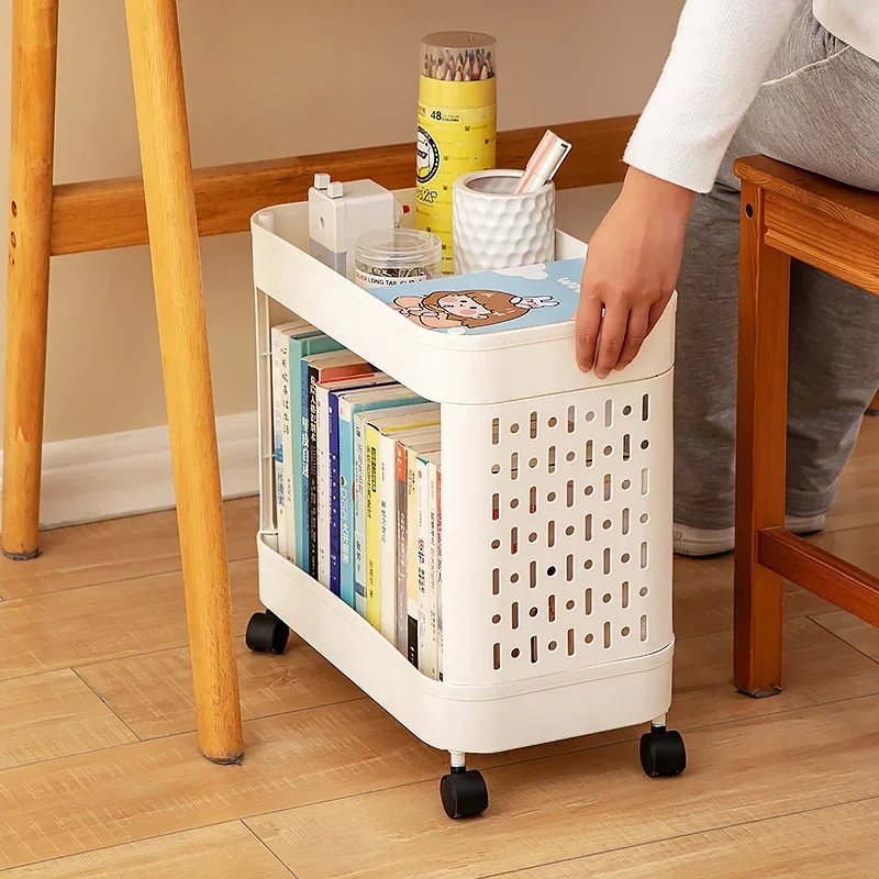 

Compact Under-Desk Storage System, Mobile Shelving for Kids' Books, A4 Files, and Snacks, Space-Efficient Organizer