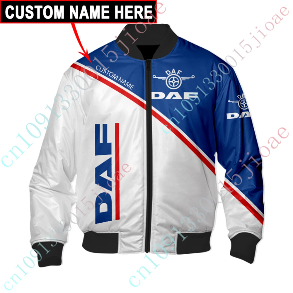 

DAF Bomber Jacket Jackets For Men's Clothing Techwear Baseball Uniform Thick Coat Harajuku Parkas Windbreaker Custom Logo