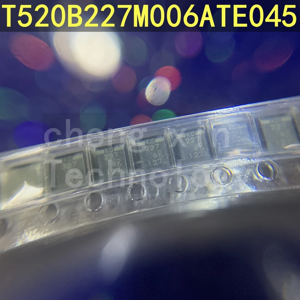 

T520B227M006ATE045 20PCS SMD tantalum capacitor 220uF ±20% 6.3V 227J CASE-B-3528 T520B227M006