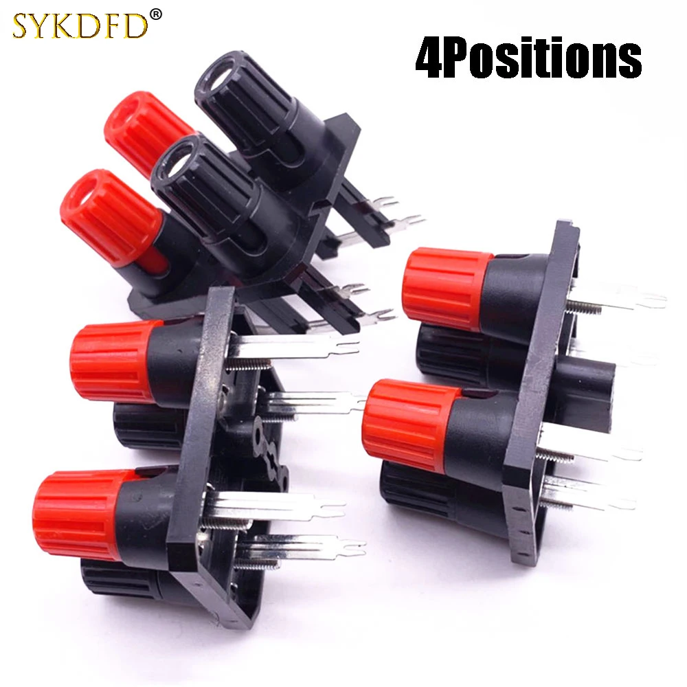 

1Pcs 4Position 4mm Banana Socket External Audio Jack Speaker Amplifier Screw Post Terminal Block Connector Straight/Bend Pin