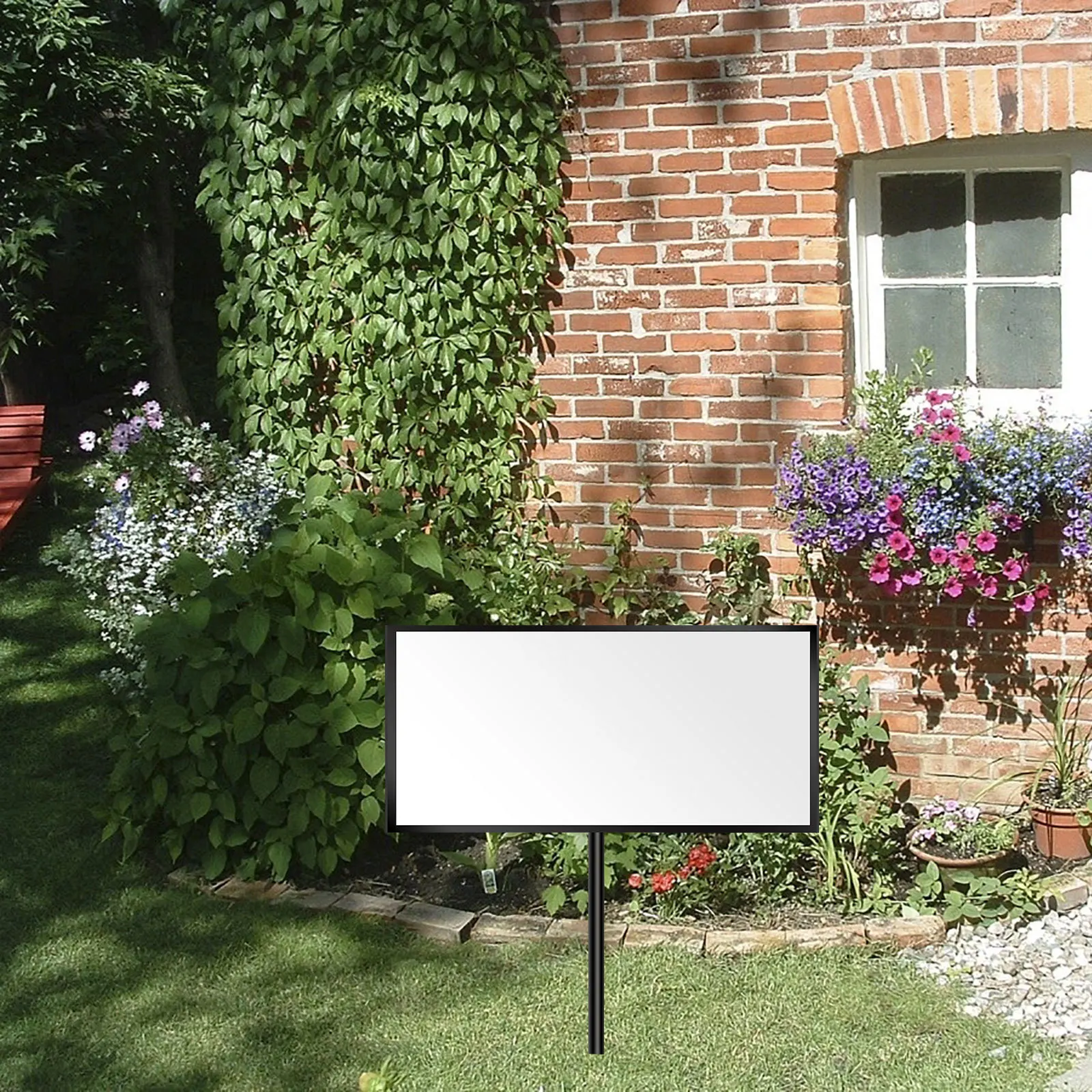 3pcs Galvanized Stand Outdoor Sign Holder Advertising Rack For Posters Yard Signs H-Shape Bracket Poster