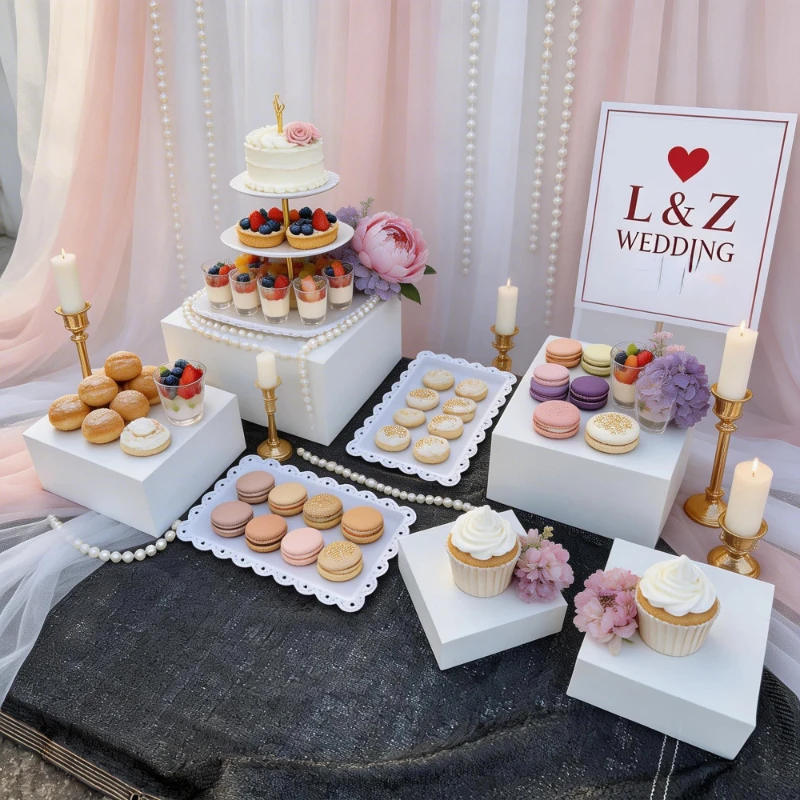 

8pcs Metal Column Pvc Stand For Party Dessert Candy Cookies Cake Cupcake Rack Table Centerpiece Buffet Banquet Decoration