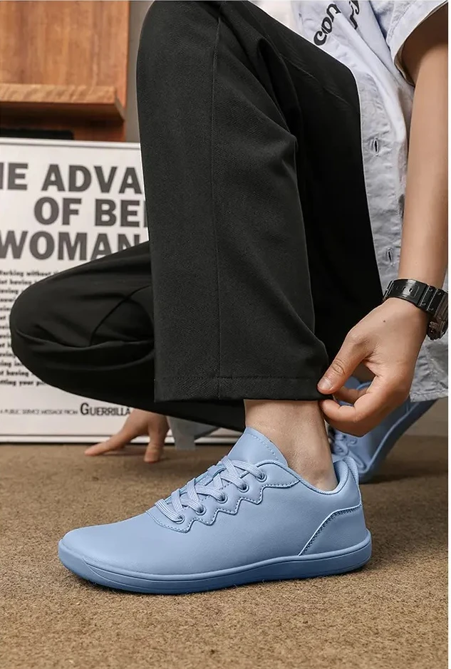 

Women/Men Barefoot Walking Wide Toe Leather Sneakers Non Slip Comfortable Walking Shoes sneakers men Couple shoes