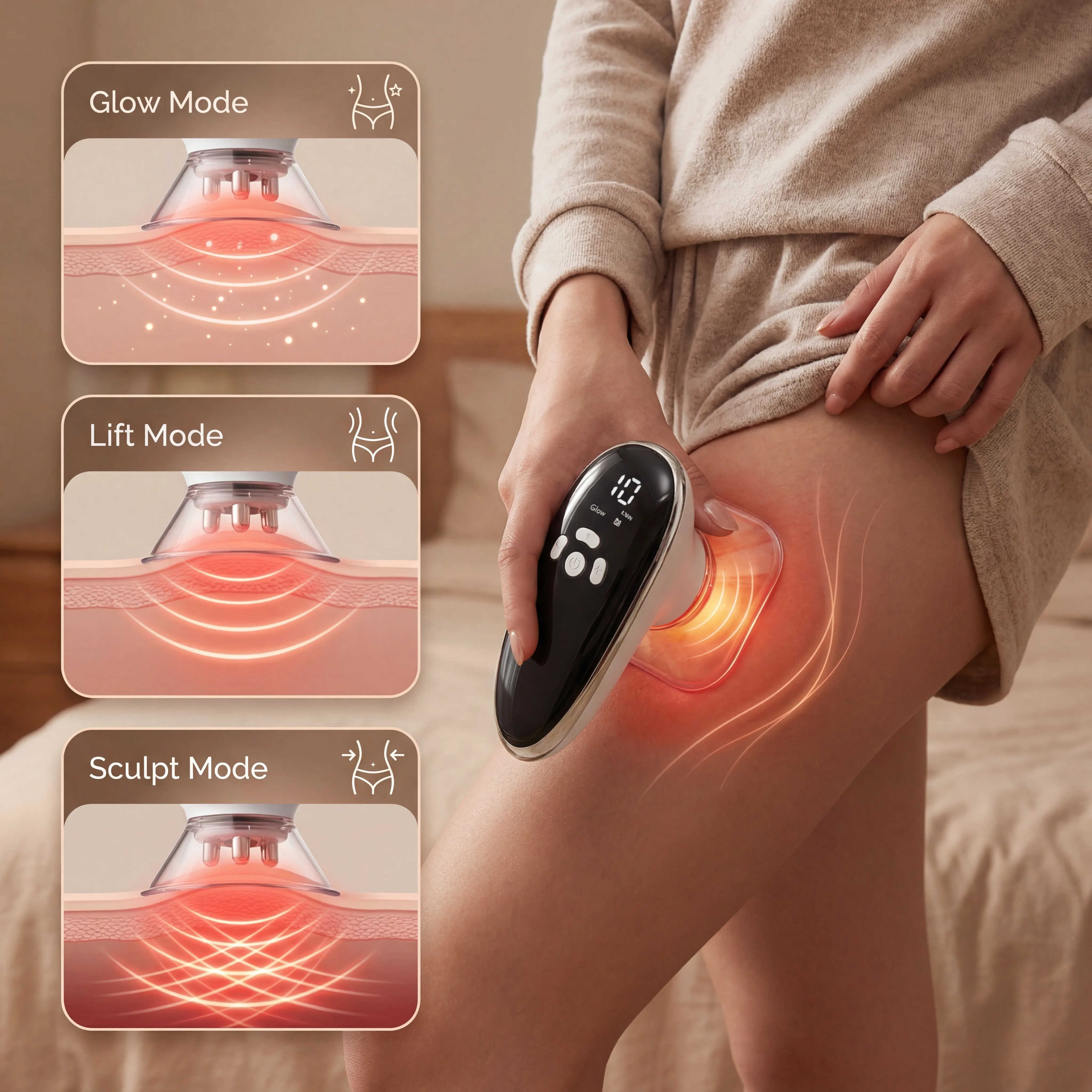

Face & Body Sculpting Machine , Reduce Belly Fat, Smart Cupping Therapy Massager, Red Light Cupping Therapy, Negative Pressure Lymphatic Drainage Massager, Electric Cellulite Massage Tool with 4 Cups, Gift for Women