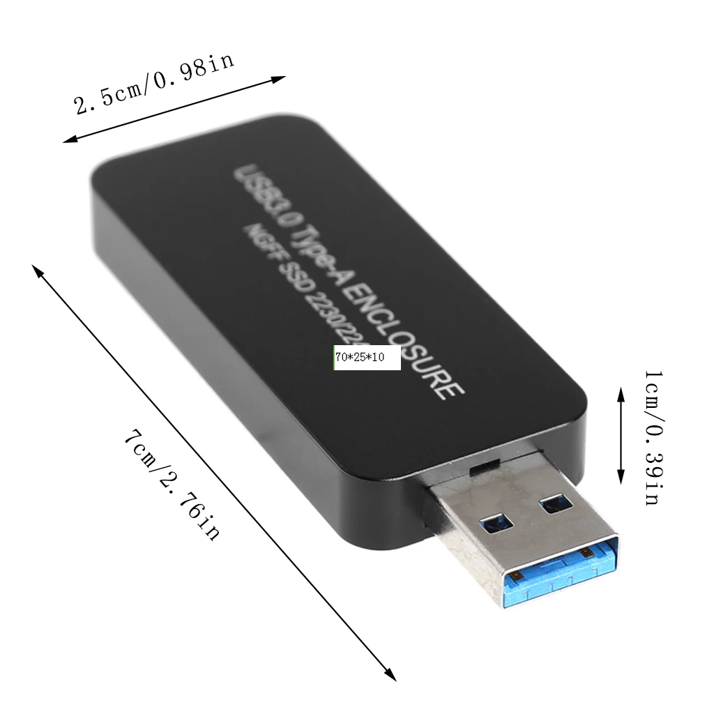 Carcasa de SSD USB 3,0 a M.2 USB3.0 a NGFF B KEY adaptador de disco duro B + M Key M2 SATA SSD caja móvil externa para SSD 2230 2242 M2