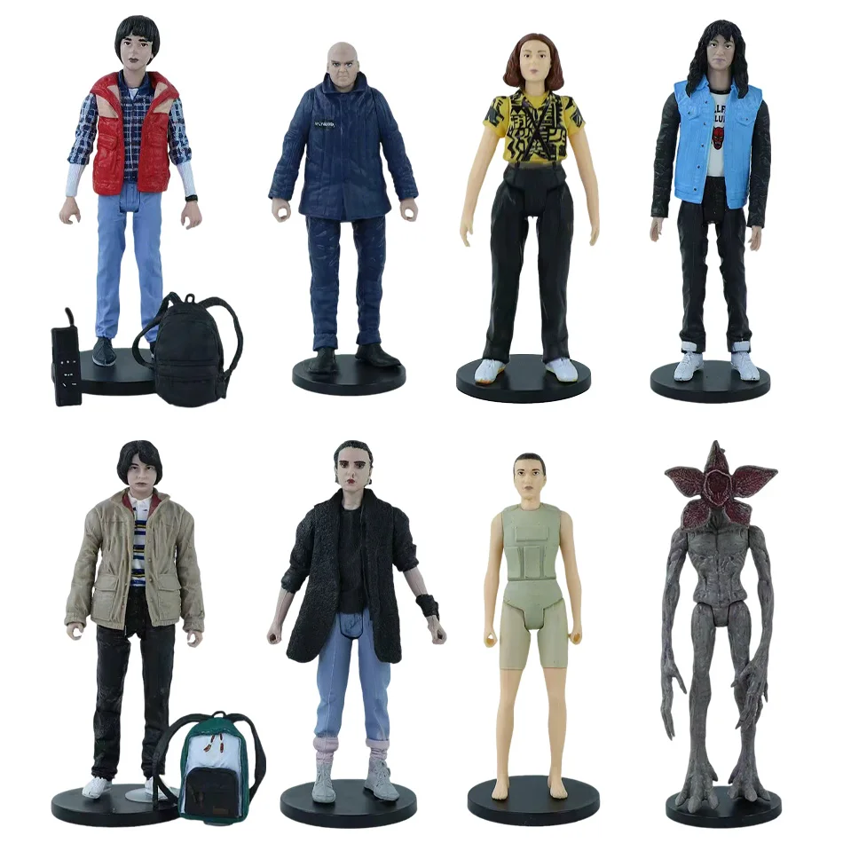 8 estilos figura extraño once Dustin Barb Steve Demogorgon figuras de acción juguetes cosas con caja
