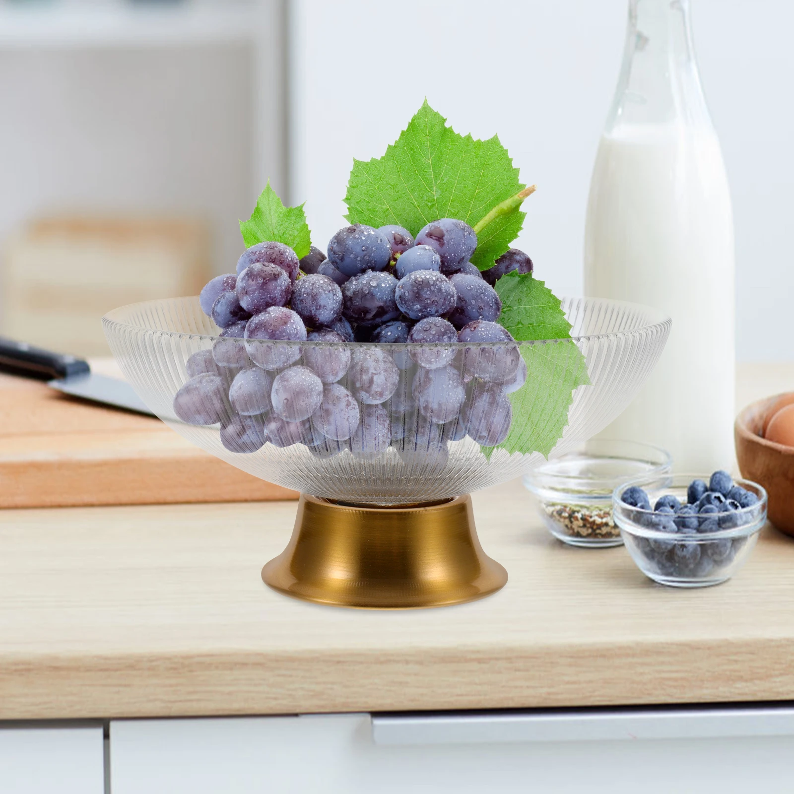 

Decorative Glass Bowls Large Fruit Bowl for Kitchen Counter Appetizer Plates Fruit Plates Food Tray for Desktop