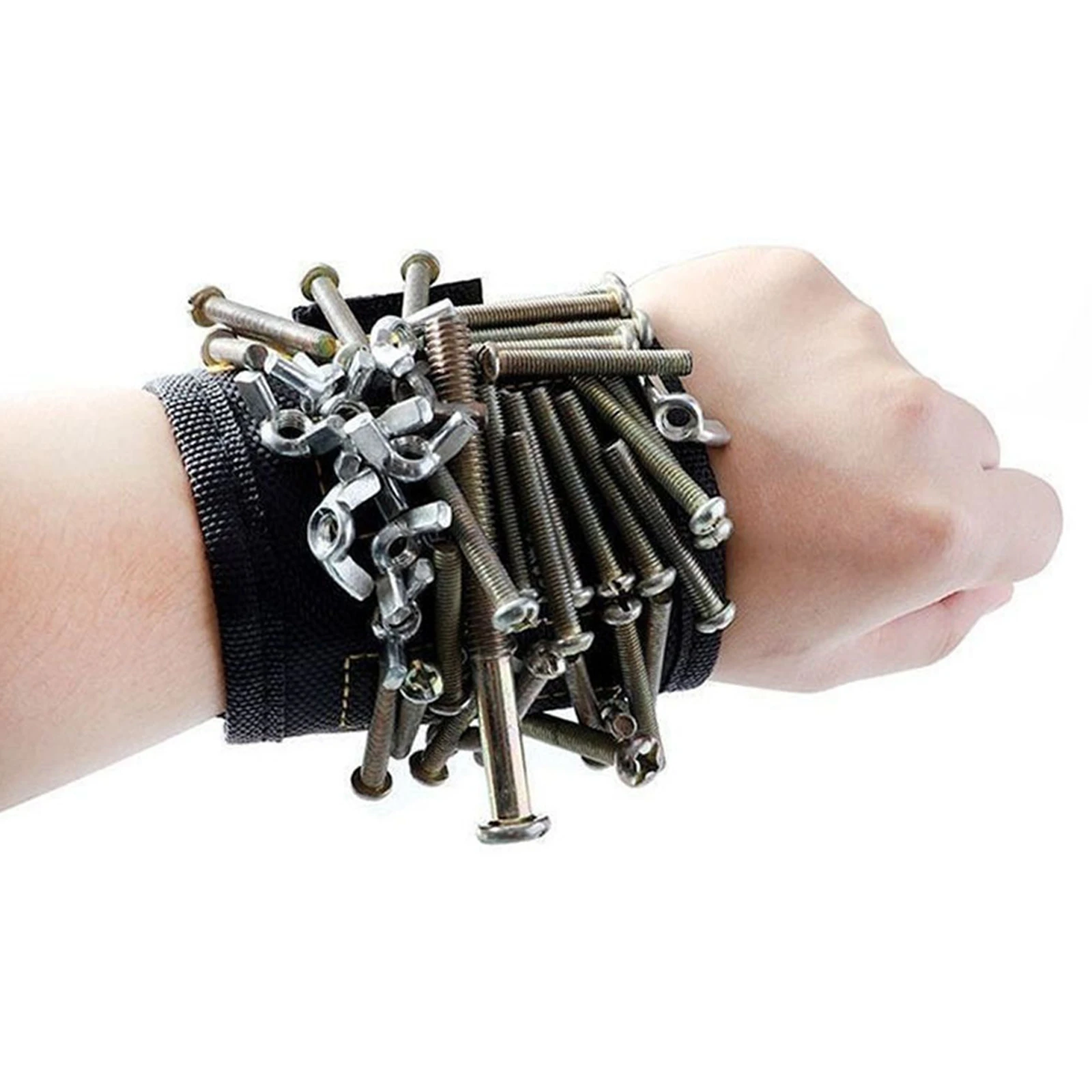 Magnetic Wristband with Super Strong Magnets Holds Screws, Nails, Drill Bit. Unique Wrist Support Design Cool Handy Gadget Gifts view 3