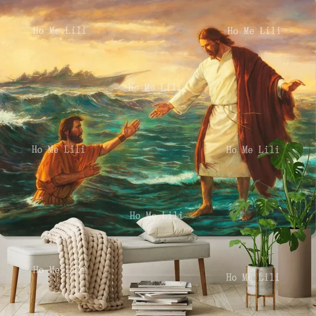 Miracle de jésus-Christ, tenture murale religieuse, tapisseries chrétiennes pour décoration de chambre