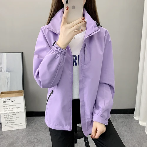 Imagen 2 del producto Chaqueta impermeable para escalada al aire libre y senderismo para mujer, abrigo deportivo con capucha para senderismo y montaña, impermeable, 2024