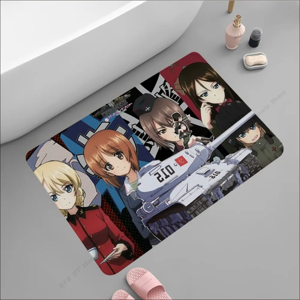 GIRLS und PANZER Floor Mat Bathroom Mat Anti-slip Absorb Water Long Strip Cushion Bedroon Mat Welcome Doormat