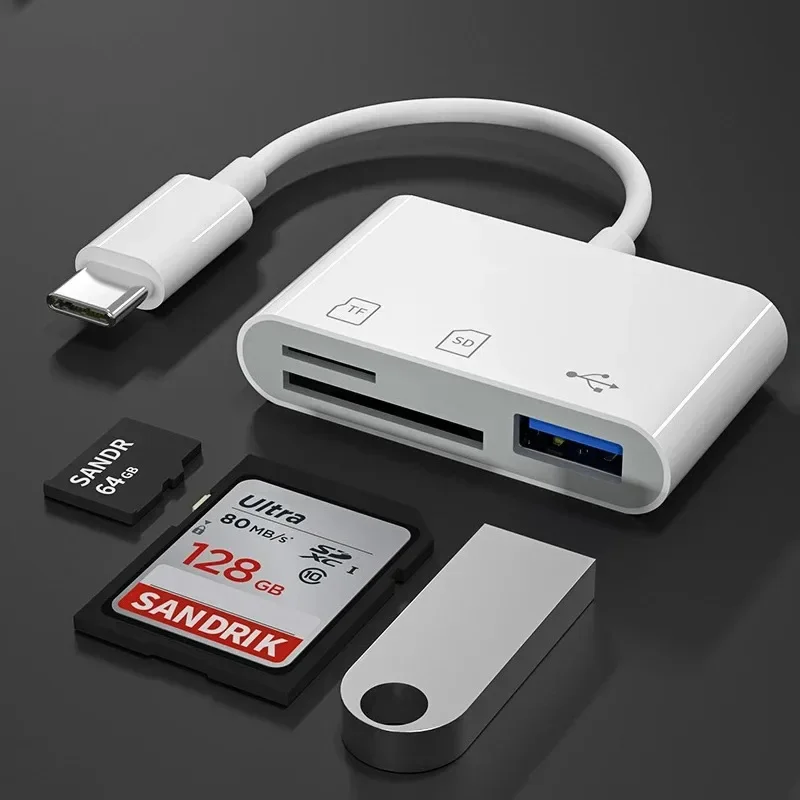 1-5pcs Type C To SD Card Reader OTG USB Cable Mini SD/TF Card Reader Adapter Data Transfer for Macbook Cell Phone Samsung Huawei