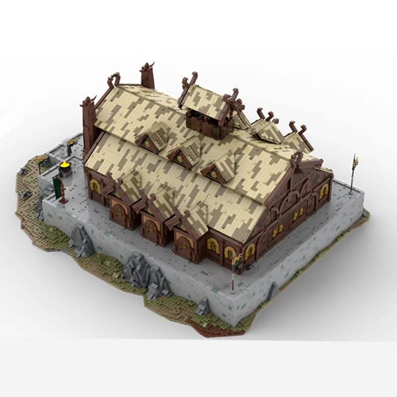 10029pcs MOC UCS Meduseld Golden Hall Edoras Model Building blocks Christmas gifts Construction toy Assemble DIY creative Brick