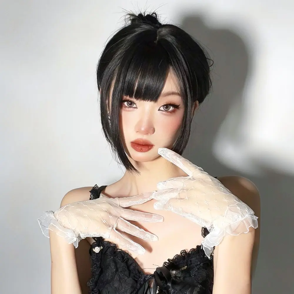 Classic Lace Gloves For Women Bridal Wedding Accessory Floral Mesh Fingerless Mittens For Costume Photography