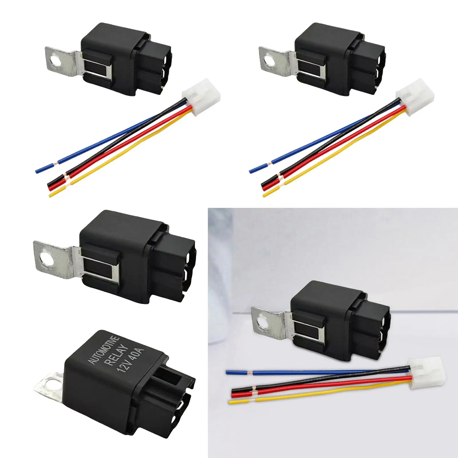 

Automotive Relay 40A Replaces 4 Terminal Accessories Durable Car Relay Universal Easy to Install for Vehicles Motorcycle