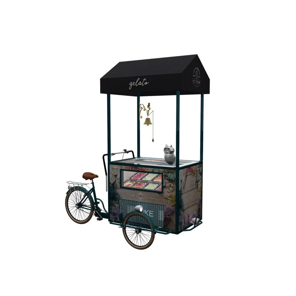 New Design Refrigerated Tricycle Bike For Ice Cream With 110v AC Freezer Customized Ice Cream Vending Cart For Sale