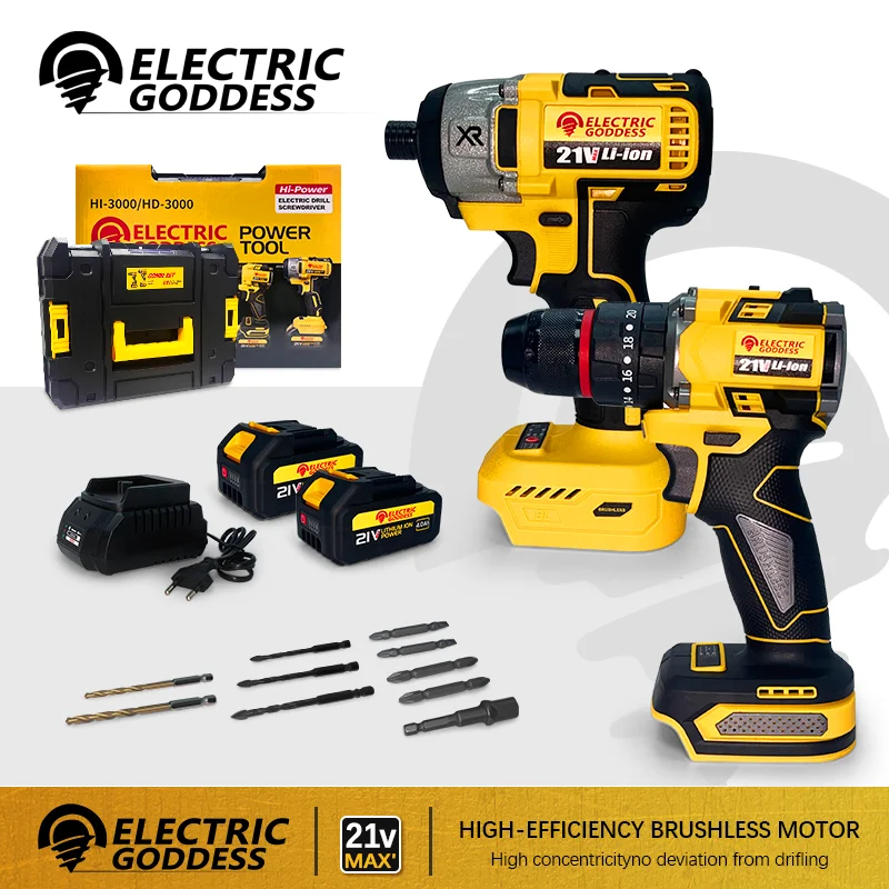 Multi-Purposewrench Tools Includes An Electric Wrench Drill Power Tools Combination Box Electric Goddess For Makita 21V Battery