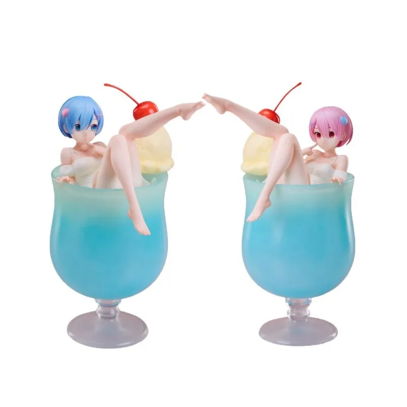 

Brand New Genuine Bandai ElCOCO Re0 From Scratch Rem Rem Ram Cream Soda Figure Gift Ornament Ready in Stock