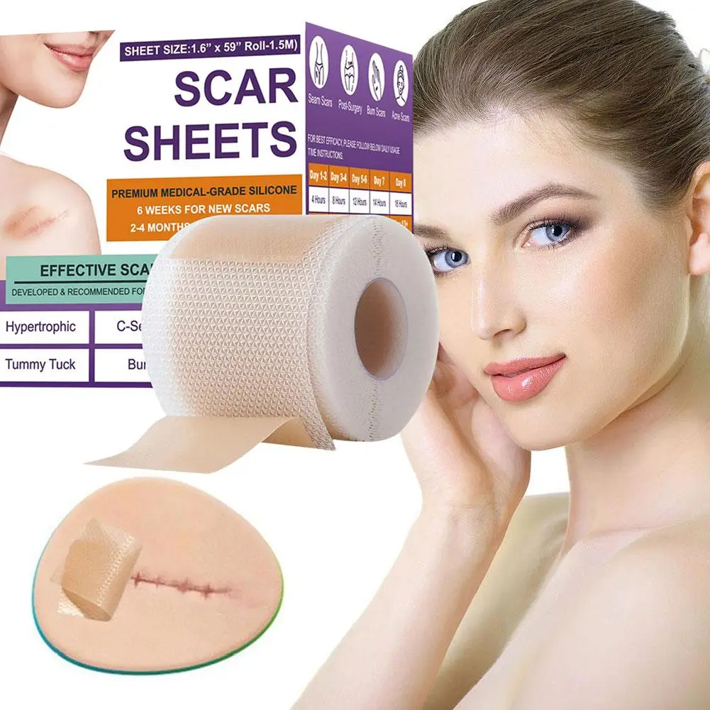 صفائح ندبة من السيليكون، حمالة ندبة من السيليكون لعلاج إزالة الندبات، شرائط ندبة من السيليكون قابلة لإعادة الاستخدام لحرق الجلويد على شكل حرف C #3