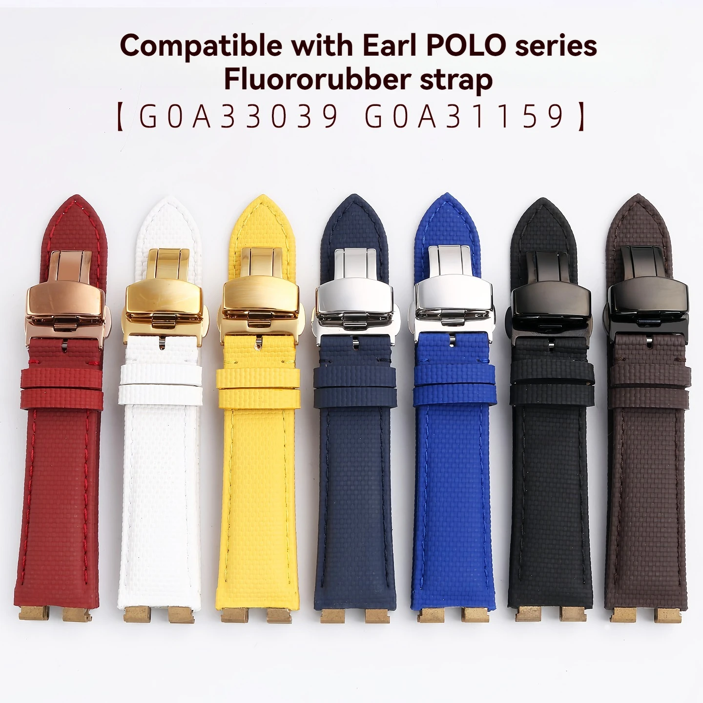 For PIAGET Polo Men's Watch Straps Compatible with G0A33039, G0A31159, FMK Genuine Cowhide Leather and Fluororubber Straps