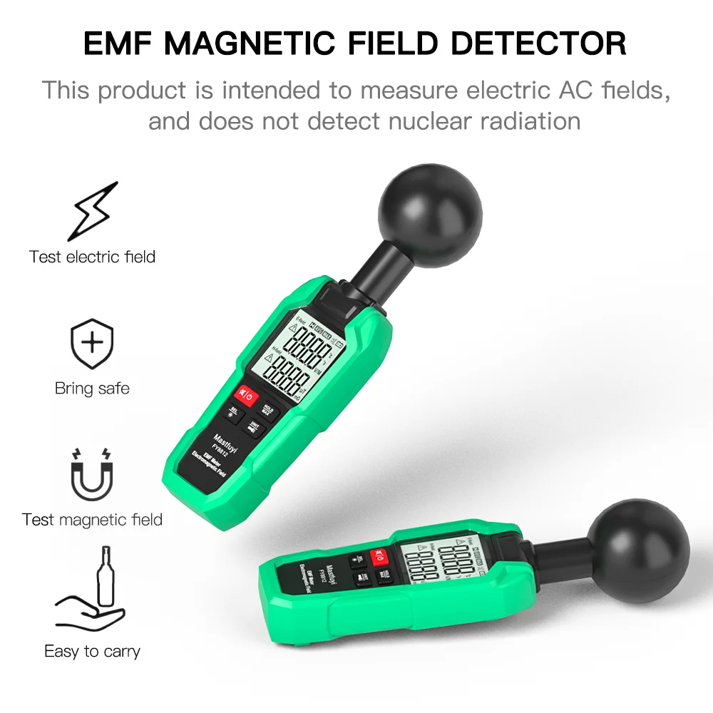 Misuratore EMF Dosimetro di radiazioni elettromagnetiche Temperatura professionale e portatile Campo elettrico Rilevatore di radiazioni di campo