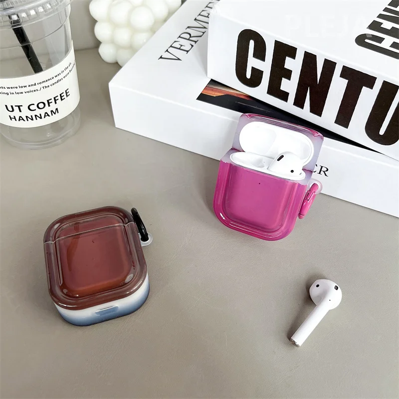 Solid Color Clear Fone de ouvido para AirPods, bonito Headset, caixa de carregamento, capa protetora, fones de ouvido, Airpods 3 Pro, 2, 1