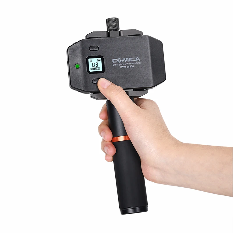 COMICA CVM-WS50(C) Wireless Lapel Video Microphone with Mini Tripod for Phone/YouTube Interview Video Recording