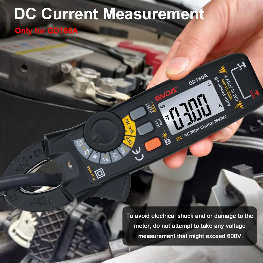 GVDA Digital Mini Clamp Meter 4000 conteggi multimetro AC/DC Tester di tensione Car Amp Hz capacità NCV Ohm Test voltmetro