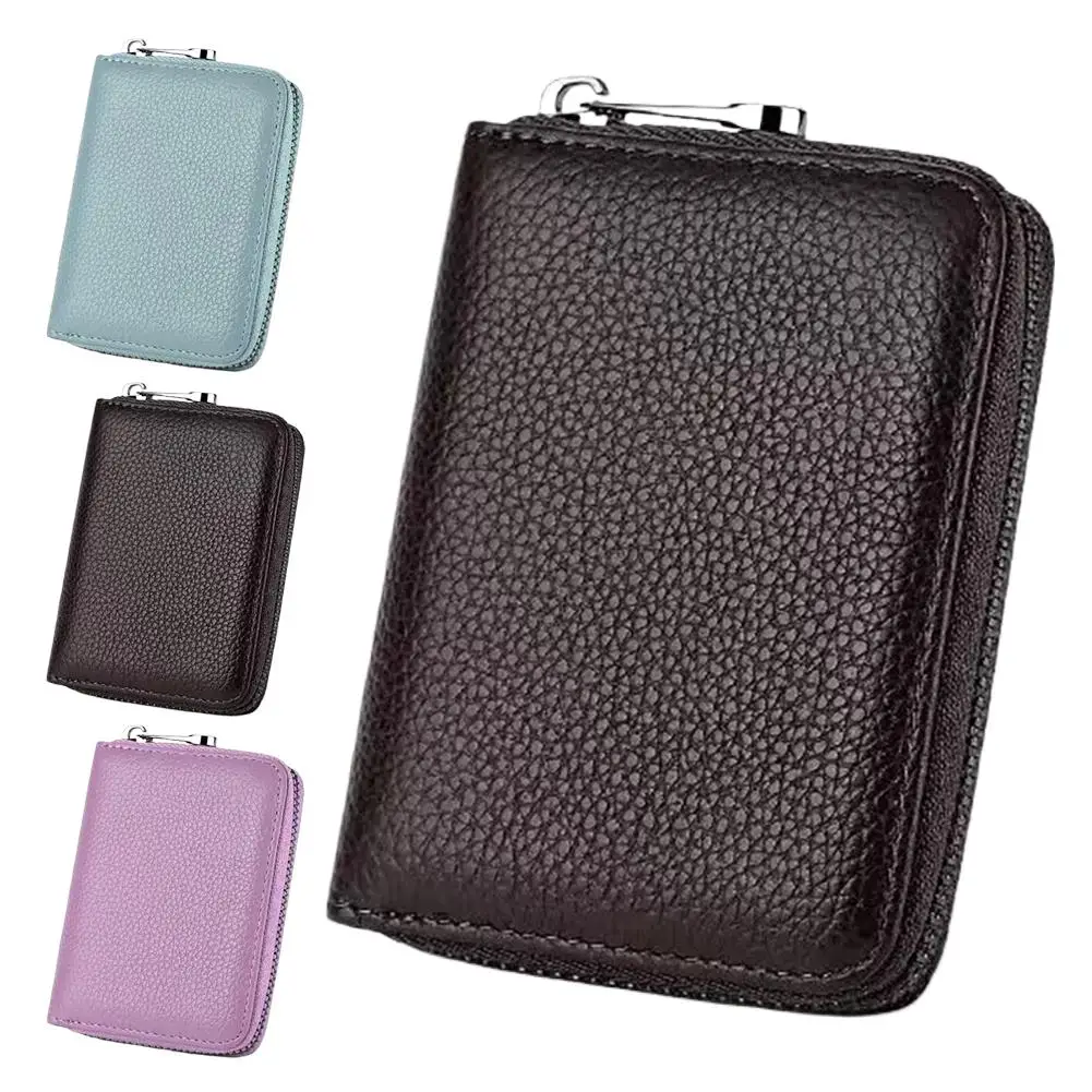 

Мини-кошелек из кожи на 20 карт, деловой чехол-портмоне с RFID-защитой, мужской кошелек для карт