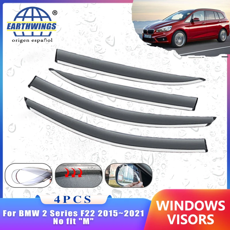 4x Wind Deflectors for BMW 2 Series 218i F22 2015~2021 Accessories Car Window Rain Eyebrow Guard Awning Trim 2019 2018 2017 2016