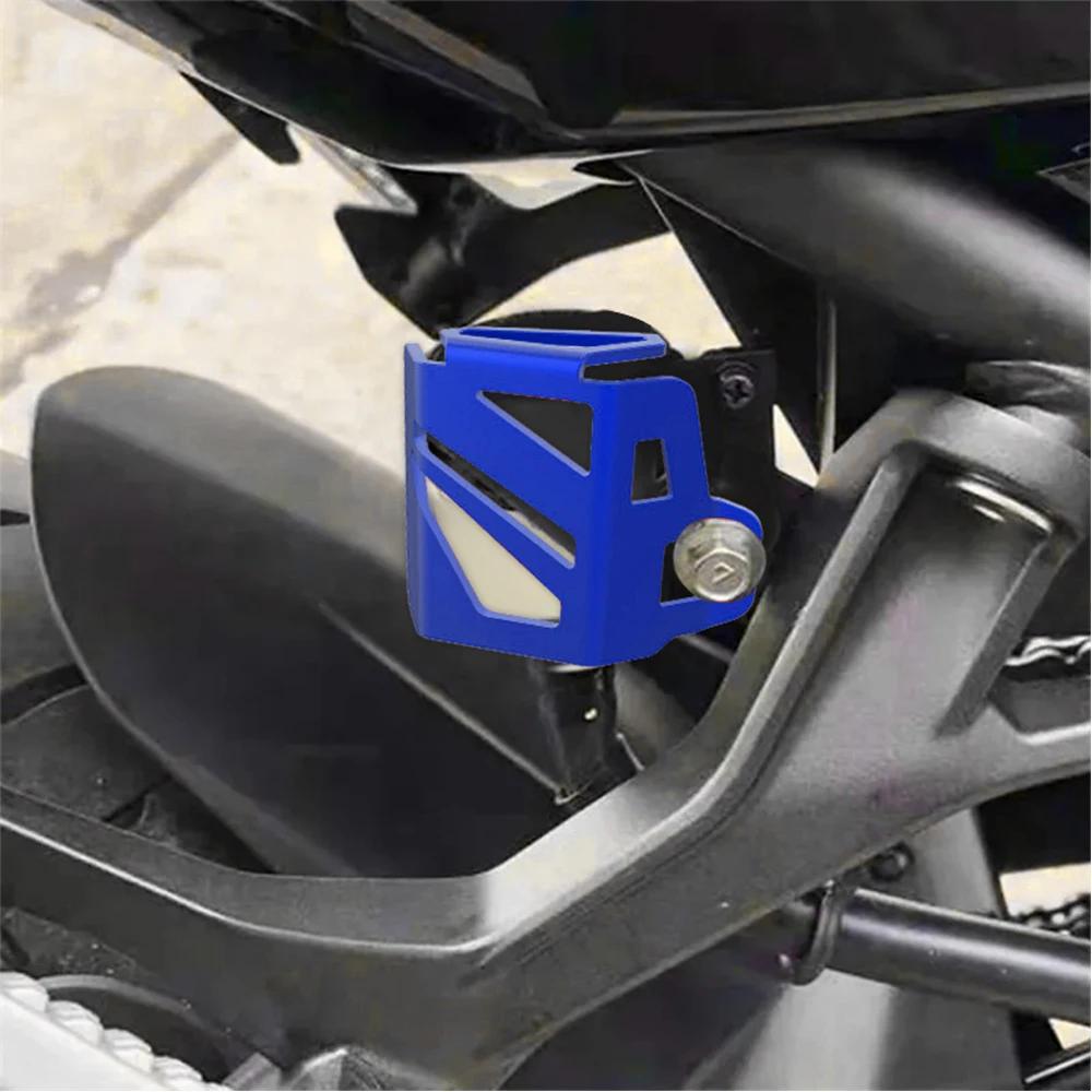 For YAMAHA YZF R6 YZF-R6 1999 2000 2001 2002- 2018 Motorcycle CNC Rear Brake Fluid Reservoir Guard Cover Protector Oil Cup Guard