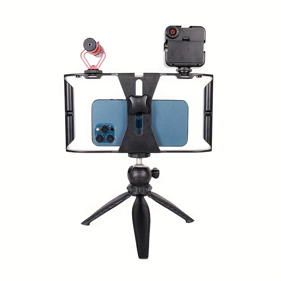 Desiontal Multi-Function Handheld Photo Stabilizer & Holder For smartphone,fill lights And Microphone