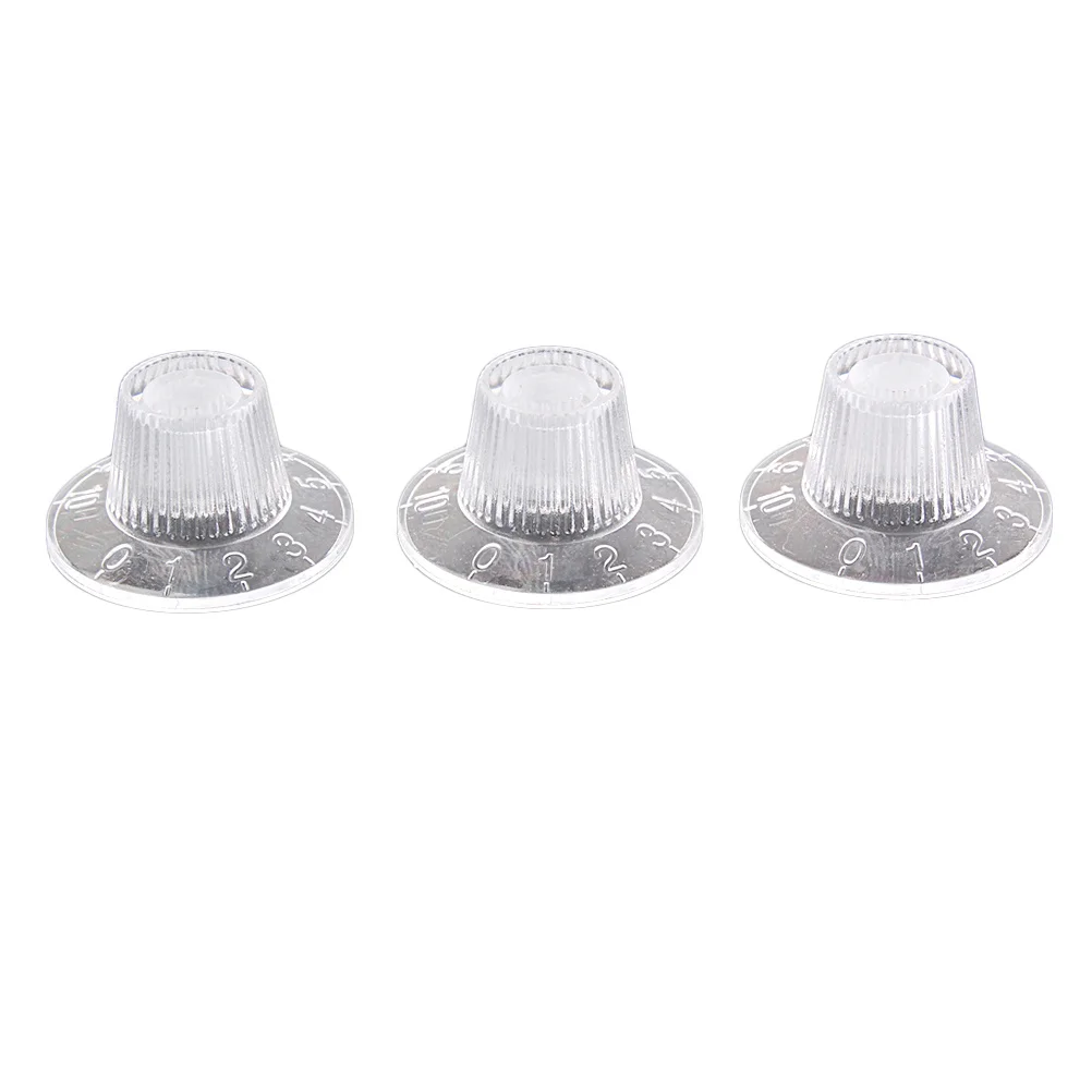 

3Pcs Transparent Knobs Set Stylish Volume Tone Control Buttons for Electric Guitar Amplifier Bass Potentiometer Replacement