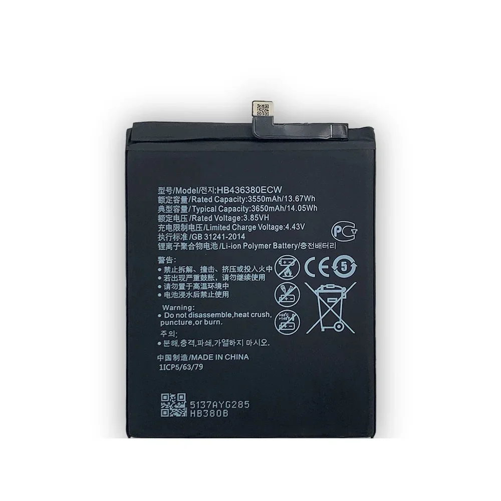 100% Orginal Huawei HB436380ECW 3650mAh Battery For HUAWEI P30 ELE-L09 ELE-L29 ELE-AL00 ELE-TL00 Mobile Phone Batteries+Tools