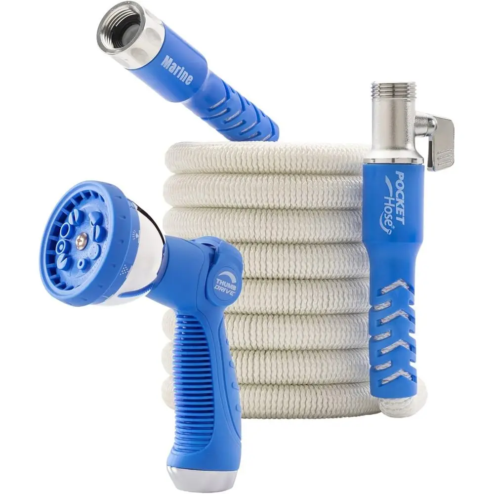 

Expandable 50ft Garden Hose - Lightweight, No-Kink, 3/4 Diameter, Safe Drinking Water, 10 Spray Settings & Storage Bag
