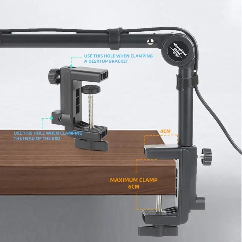 E65E Multifuncional Microfone Suspensão Boom Scissor Arm Metal Rack para criadores conteúdo