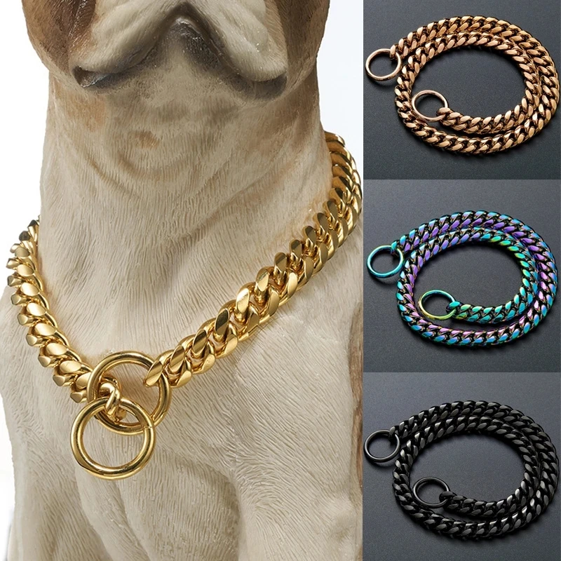 

Metal Training Dog Choke Chain Collars for Large Dogs Pitbull Bulldog Durable Stainless Steel Dog Slip P China Collar