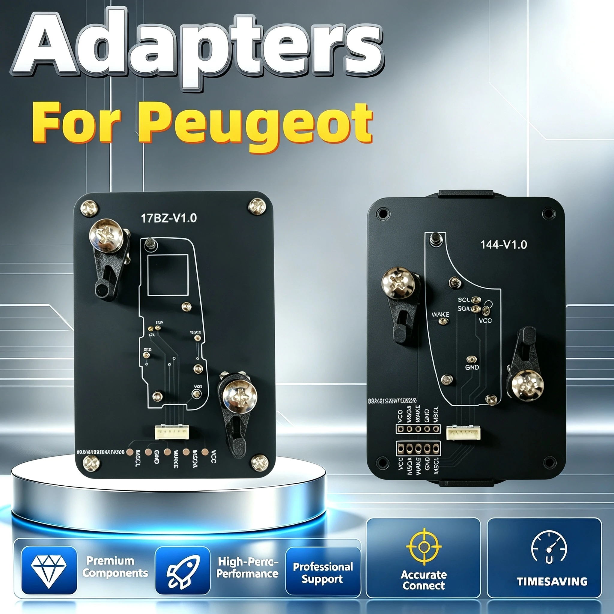 Mckb017/144 Adapter, Suitable for Peugeot Smart Remote Keys, Compatible with Nxp Killer Kd Xhorse... Devices for Solder-Free Reading, Writing, and Cloning